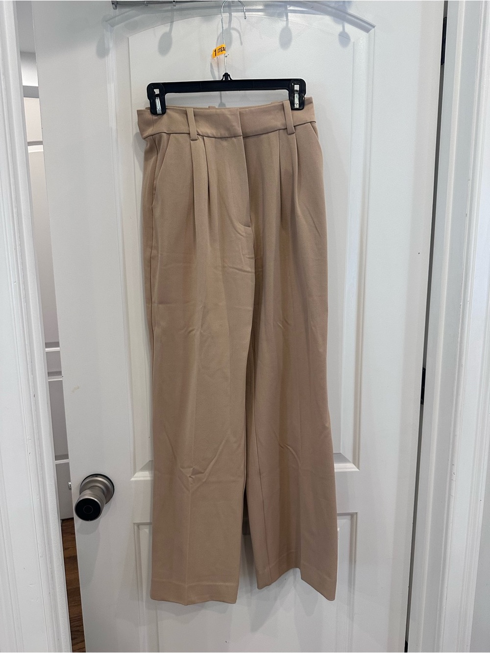 Favorite Daughter Tailored Pleated Trousers in Light Beige